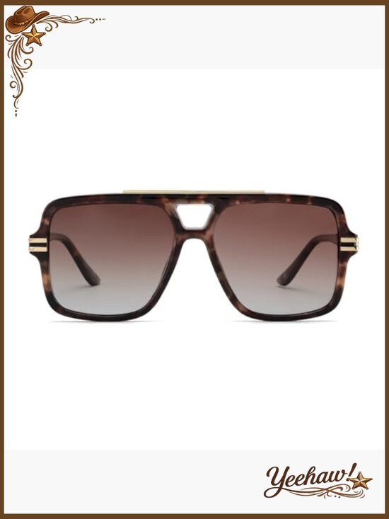 Retro Oversized Polarized Square Sunglasses Trendy Designer Big Rectangle Sun main image 5